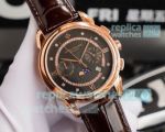 Copy Swiss Patek Philippe Complication Rose Gold Watch Black Dial